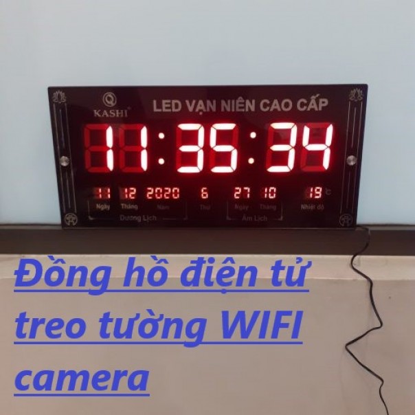 Camera ngụy trang đồng hồ điện tử treo tường kết nối từ xa